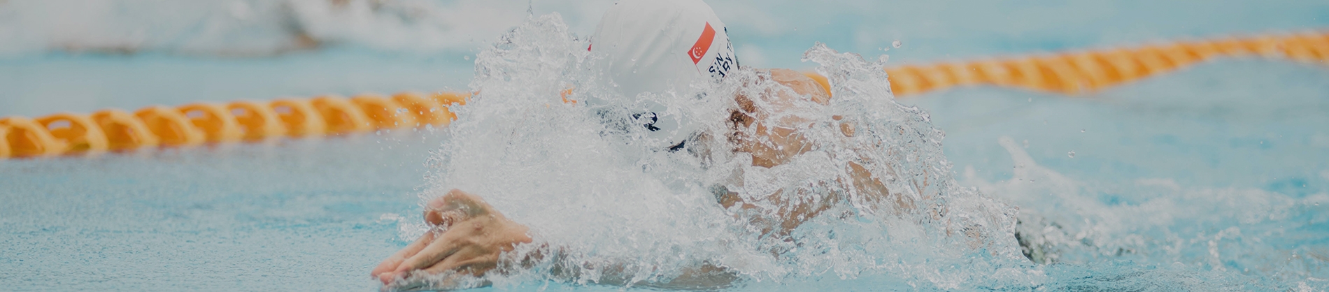 A guy swimming in an olympic pool A guy swimming in an olympic pool
