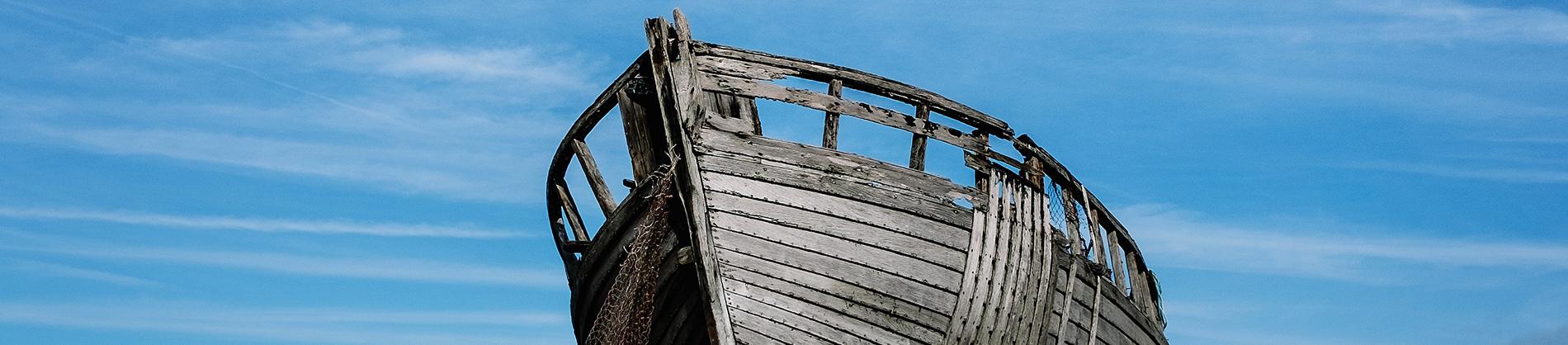 Wooden boat being built