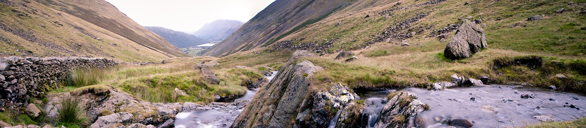 Mountain valley with a stream running through
