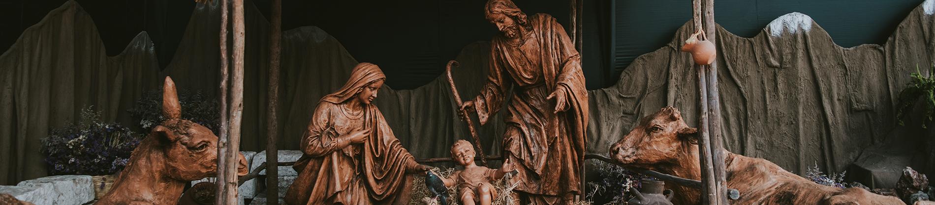 Wooden Nativity scene