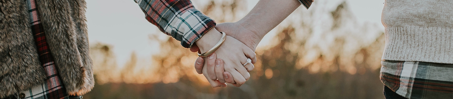A man and a women holding hands