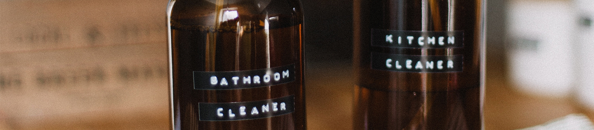 Bottles with bathroom and kitchen cleaner Bottles with bathroom and kitchen cleaner