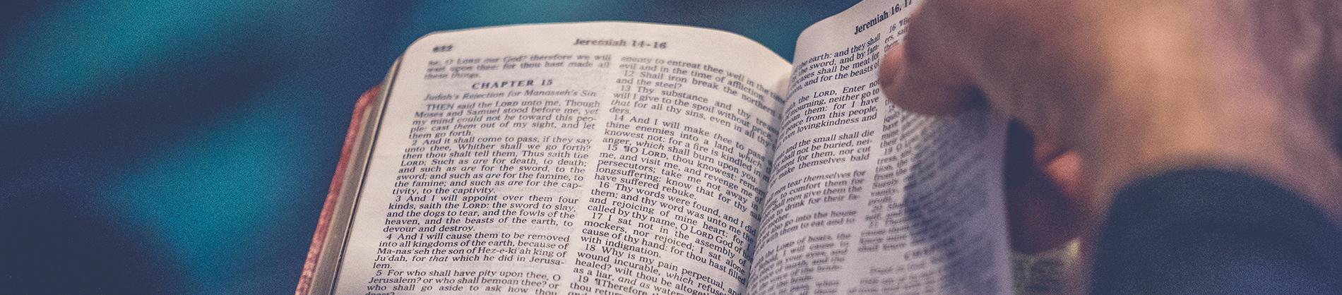 Someone reading the bible