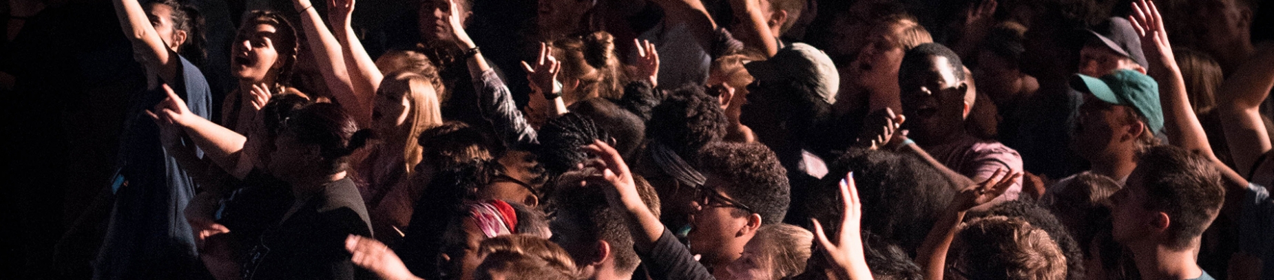 Crowd of people with their hands in the air Crowd of people with their hands in the air