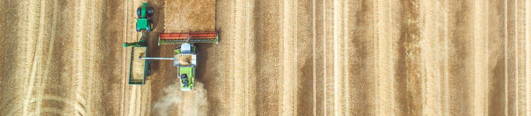 Tractor driving through a field