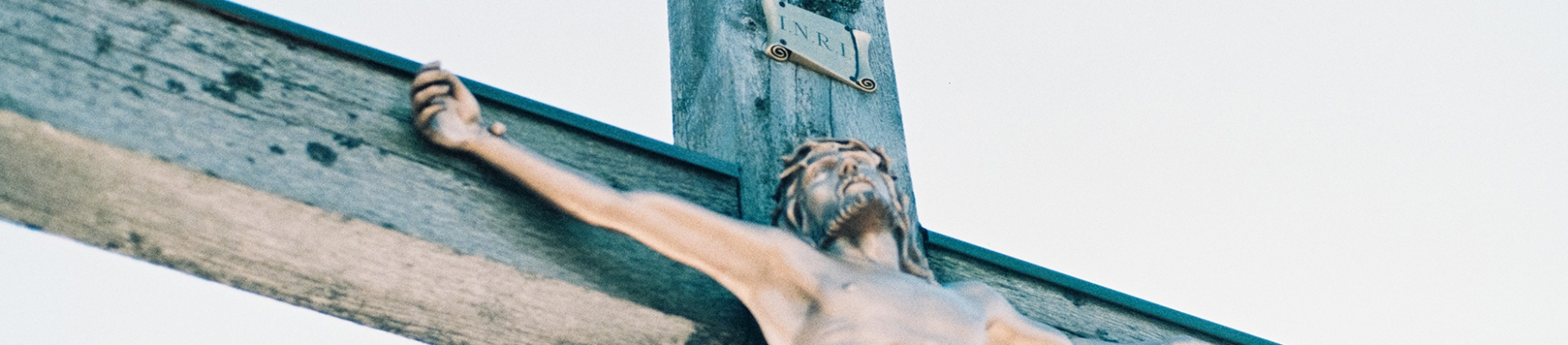 Statue of Jesus nailed to the cross