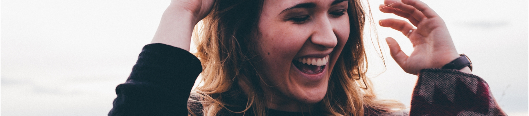 A girl laughing