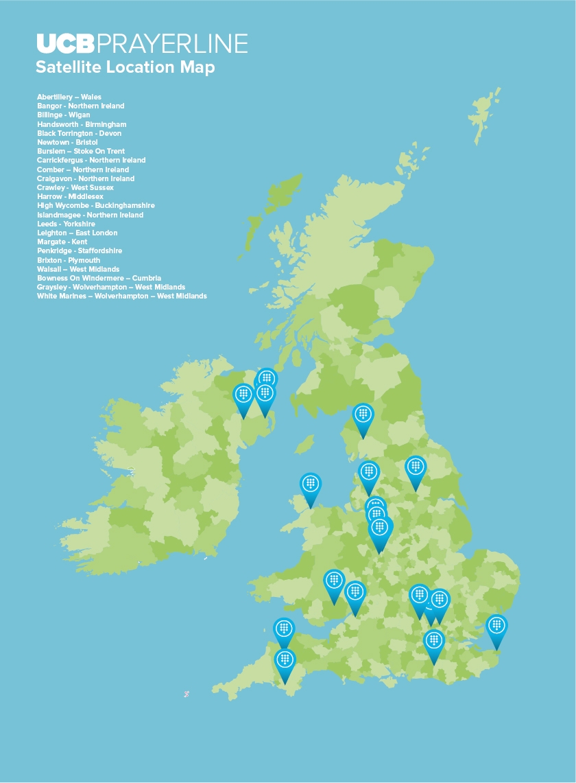 Prayerline volunteer recruitment map Prayerline volunteer recruitment map